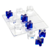 Double diamond polished high transparency acrylic tic tac toe board game